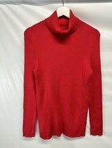 GAP Long Sleeve Pinkish Red Turtleneck Sweater Top Light Ribbed Knit NEW L - £19.58 GBP