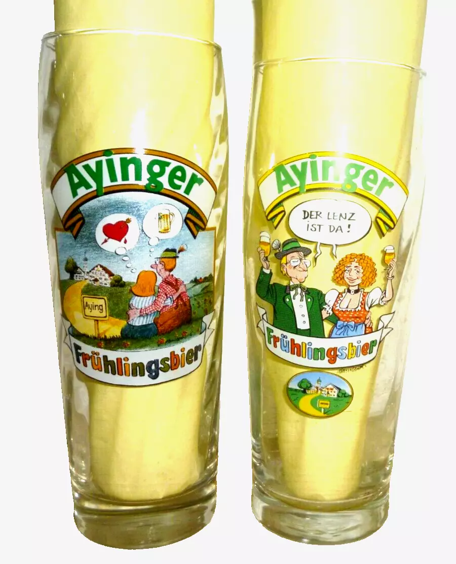 2 Ayinger &amp; 5 Munich Breweries German Beer Glasses - £27.61 GBP
