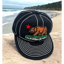 pit bull california republic hat navy blue with white stitching fitted s... - $11.39