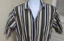 Men Large Links Edition short sleeve Casual Camp Shirt white green blue ... - $7.20