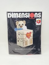 Vintage DIMENSIONS Plastic Canvas Teddy Bear Tissue Box Cover Bless You Opened - $24.74