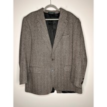 1980s Lauren Ralph Lauren Silk Wool Herringbone Old Money Twee Blazer 46 T - $81.80 CAD