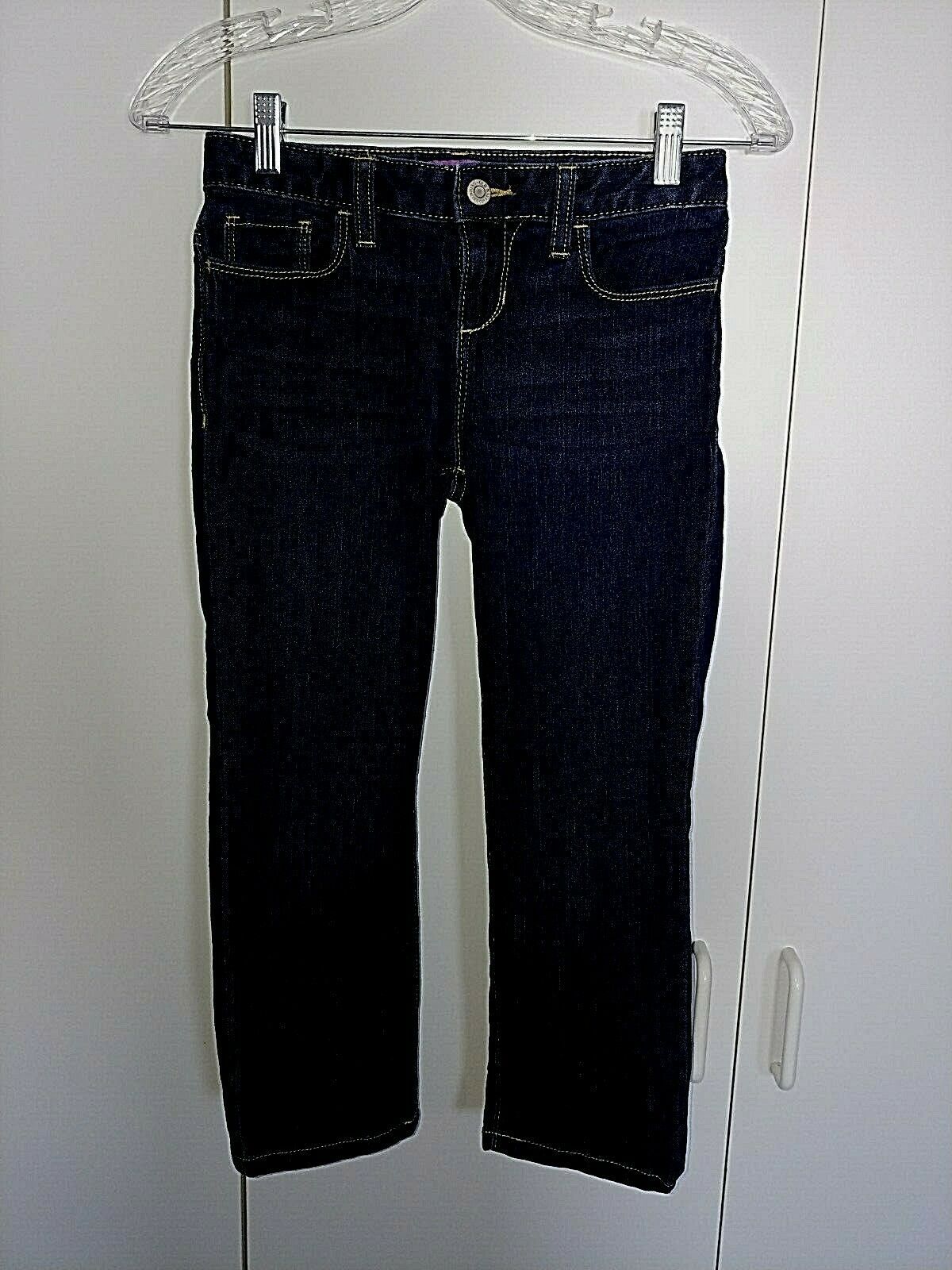 OLD NAVY GIRL'S DARK WASH JEANS-10 REG.-ADJ. WAIST-GENTLY WORN-STRETCH-GREAT - $3.99