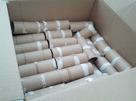 Large box empty toilet paper rolls craft supplies small cardboard rolls - $19.75