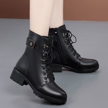 Snow Boots Thick Heel Velvet Martn Boots Women&#39;s Non-slip Short Boots  Soft Leat - £39.32 GBP