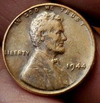 RARE US 1944 Lincoln Wheat Penny No Mint Mark Coin Rim Error L In Liberty - £19.46 GBP