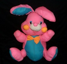 Vintage Dan Dee Intl Easter Bunny Rabbit Pink Nylon Stuffed Animal Plush Toy - £29.61 GBP