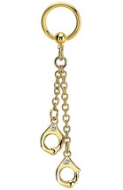 Dangling Handcuffs Gold Tone Stainless Steel Captive Beaded Ring Piercing - £8.34 GBP