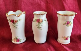 NIB - Set of 3 Royal Albert Old Country Roses Bud Vases - 4-1/2&quot; Tall - $49.99