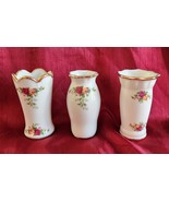NIB - Set of 3 Royal Albert Old Country Roses Bud Vases - 4-1/2&quot; Tall - $68.58 CAD