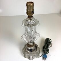 Vintage Art Deco Glass Metal Desk Table Boudoir Lamp Light MCM TESTED 13” - $40.89 CAD