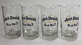 Jack Daniels Old No. 7 Gold Leaf Whiskey Rocks Drink Glasses Set of 4 Clear 8oz - £27.72 GBP