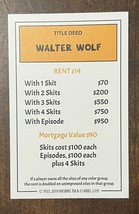 Monopoly Animaniacs 2019 Game Parts Replacement Title Deed Card “WALTER ... - $2.99