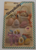 SIMPLICITY PATTERN #6315 EASTER EGGS BASKETS INSTRUCTIONS CROSSTITCH UNC... - $7.99