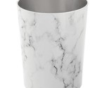 mDesign Round Metal Small 1.7 Gallon Recycle Trash Can Wastebasket, Garb... - £34.25 GBP