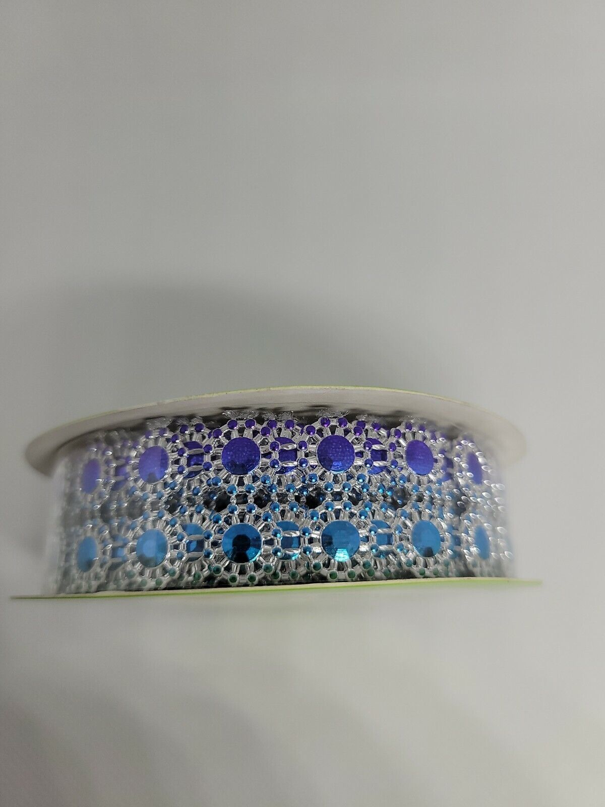 Floral Garden Colorful Diamond Mesh Ribbon,3 yards, 3/4&quot;x9&#39;.Purple and B... - $13.74