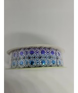 Floral Garden Colorful Diamond Mesh Ribbon,3 yards, 3/4&quot;x9&#39;.Purple and B... - $13.74