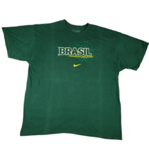 Nike Team CBF Brasil Mens XL T Shirt Nascido Para Jogar Futebol Green Crest - $24.44
