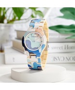 Wooden Watch Quartz Watches Unique Illustration Artistic Bamboo Eco-Friendly - $75.99