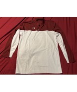 Under Armour XXL Red White Long Sleeve 1/4 Zip Pullover Shirt Polyester - $357.05 MXN