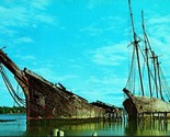 Hesper and Luther Little Schooners Wiscasset Maine ME Vtg Chrome Postcard - $18.66