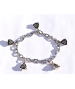 Judith Jack Sterling Silver 5 Charm Bracelet with Marcasites 7 inches - $95.00