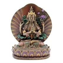 Kwan Yin Statue 5.75&quot; Avalokitesvara Buddhist Goddess Bronze Resin High Quality - £31.41 GBP