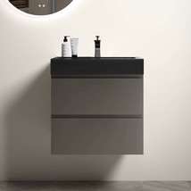 Alice 24&quot; Gray Floating Bathroom Vanity with Sink - $527.99