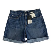 Lee Womens Shorts Adult Size 8 Regular Fit Dark Wash Mid Rise Cuffed NEW - $28.19