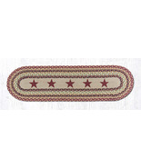 Earth Rugs OP-357 Burgundy Stars Oval Patch Runner 13&quot; x 48&quot; - £39.10 GBP
