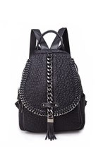 ins Leather New Chain Bag Women Leather Backpack School Bags For Ladies Travel B - £30.08 GBP