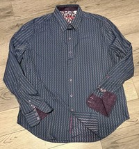 Robert Graham Long Sleeve Wavy Vertical Stripe Pattern Long Sleeve Shirt Sz XL - £26.66 GBP