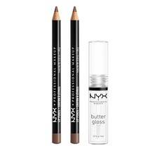 Nyx Professional Makeup Slim Lip Pencil (Espresso) + Butter Gloss (Sugar Glass, - £25.57 GBP