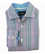 Hackett London Striped Flip Cuff Shirt M 2 Ply Cotton Purple Blue Thomas... - £15.23 GBP