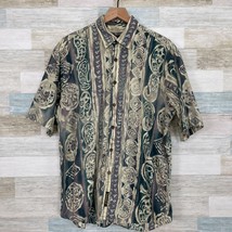 Timberland Weathergear VTG 90s Aztec Print Dad Shirt Beige Casual Mens M... - £23.25 GBP