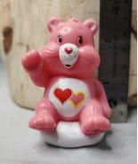Care Bear Love A Lot Bear Sitting On Cloud Plastic Figure 2.25&quot; Pink - £4.55 GBP