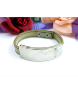 GUANG TONG Light Brown LEATHER SNAP BRACELET VIntage Silvertone Plate 7 ... - $22.90 CAD