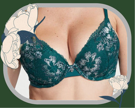 38C 38D 38DD GREEN Silver Body by Victorias Secret Perfect Shape PushUP ... - £31.45 GBP