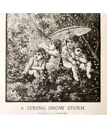 Spring Snow Storm Wood Engraving 1889 Victorian Path Of Life Lathbury DWNN3 - $545.74 MXN
