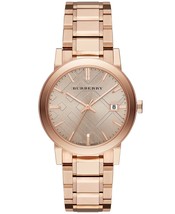 【BURBERRY】The City BU9034 Rose Gold Tone Unisex Watch - 38mm - Warranty - £231.01 GBP