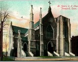 S. John Roman Cattolica RC Chiesa Stamford Connecticut Cromata 1908 DB C... - $7.13