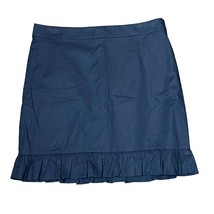 J. Crew Women’s Navy Blue Ruffle Hem Mini Skirt Back Zip Stretch Size 8 NWT - £35.47 GBP