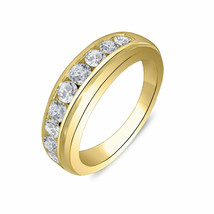 Men&#39;s 14K Yellow Gold Plated Simulated Diamond Engagement Ring Band 1Ct - £64.84 GBP