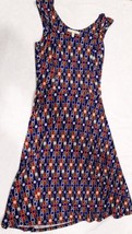 Banana Republic Size XS Geometric Blue, Red-Orange, etc. Sleeveless Dress - $23.75