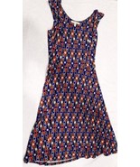 Banana Republic Size XS Geometric Blue, Red-Orange, etc. Sleeveless Dress - $23.75