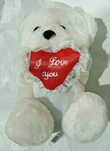White Valentine&#39;s Day Bear Holding Red Heart &quot;I Love You&quot; Plush 6.5&quot; by ... - £3.02 GBP