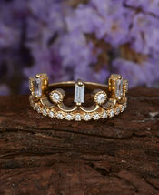 0.60Ct Round Cut Diamond Half Eternity Engagement Ring Band 14k Rose Gold Finish - £55.86 GBP