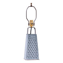 Irvins Country Tinware Cheese Grater Lamp Base in Weathered Zinc - £62.31 GBP