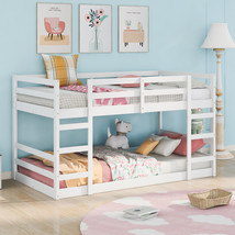 Twin Over Twin Bunk Bed with Ladder, White - £299.92 GBP