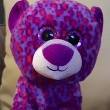 KELLYTOY Purple Cheetah Spotted Big Eye cat - $24.00